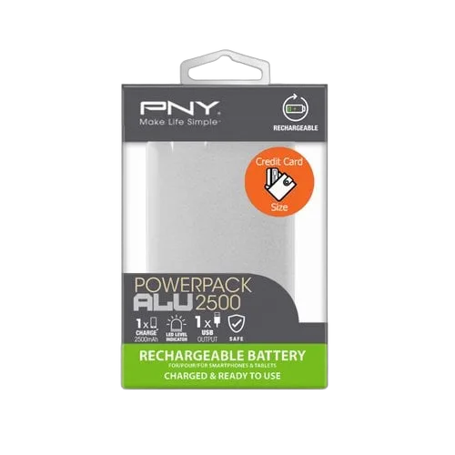 PNY PowerPack ALU 2500 mAh - USB-A - Gris — vue 4