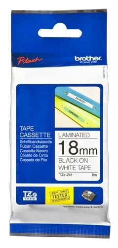 Brother Tape/18mm black on white f P-Touch TZE — vue 1