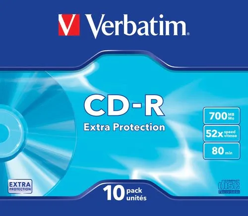 Verbatim CD-R/700MB 80Min 52xspd SlimCase 10pk — vue 1