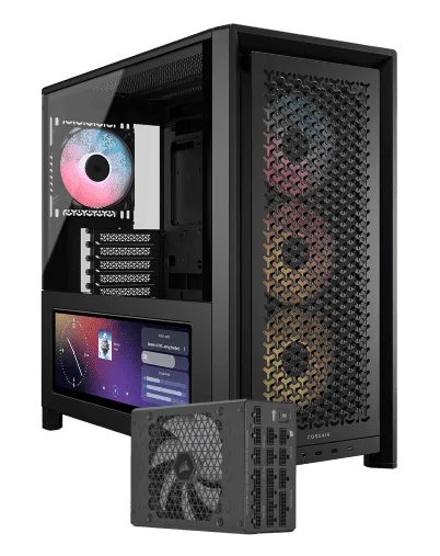 Corsair FRAME 4000D LCD RS ARGB Noir + HX1200i C14 Noir — vue 1