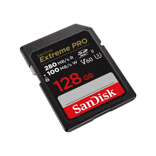 Sandisk PRO 128GB V60 UHS-II SD CARDS — vue 3