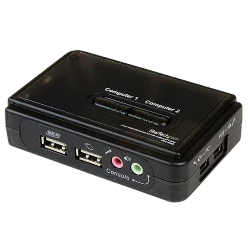 2 Port USB KVM Switch w/Audio & Cables