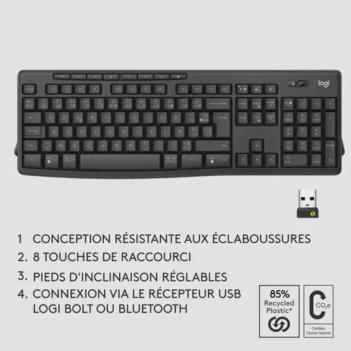 Logitech MK370 Combo for Business - Sans fil - Noir — vue 9