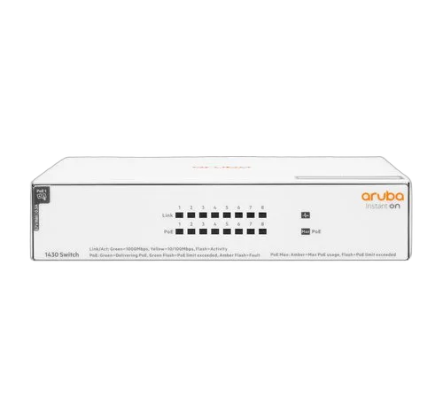 HPE Aruba IOn 1430 8G 64W Sw — vue 1
