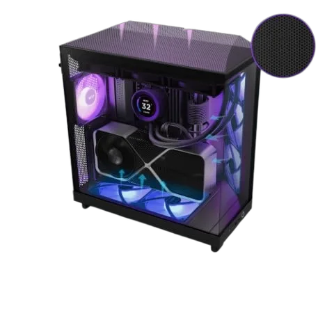 NZXT H6 Flow RGB Noir - MT/Sans alim/ATX — vue 14