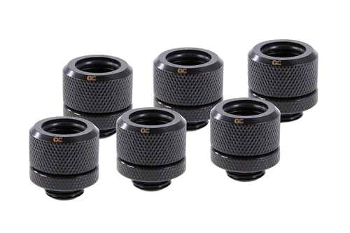 Alphacool Pack de 6 Fitting pour Tube rigide noir 14mm G1/4 — vue 1
