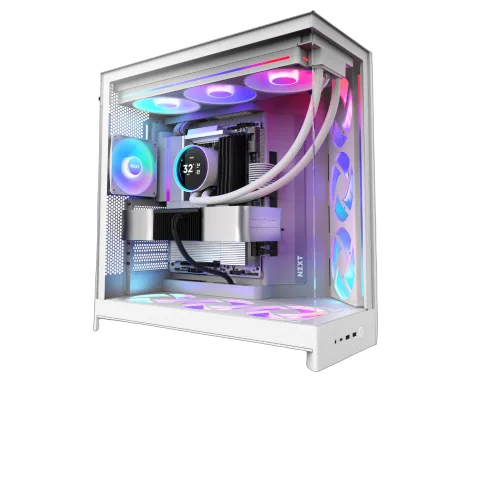 NZXT H9 Flow RGB Blanc - MT/Sans Alim/E-ATX — vue 11