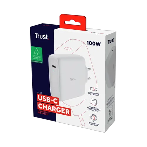 Trust Chargeur universel MAXO 100W - USB-C + Câble 2m USB-C - Blanc — vue 5