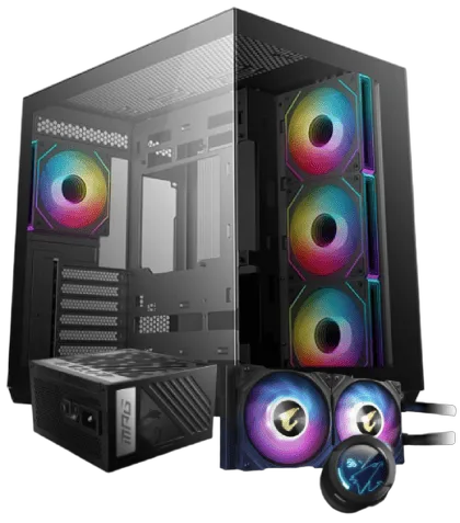 Deepcool CG530 4F Noir + MPG A1000GS PCIE5 + WaterForce X 240 — vue 1