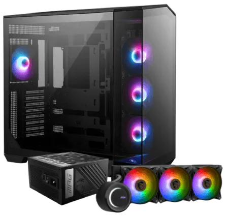 MSI MAG PANO 100R PZ Noir + MPG A1000GS + MAG CORELIQUID E360 — vue 1