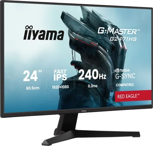 Iiyama G-Master G2471HS-B1 - 23.8" FHD 240Hz Fast IPS 0.3ms G-Sync Adaptive Sync — vue 3