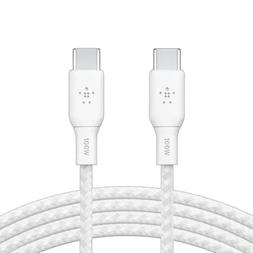 Belkin Câble USB-C vers USB-C - 2m - 100W - Blanc - CAB014BT2MWH — vue 3
