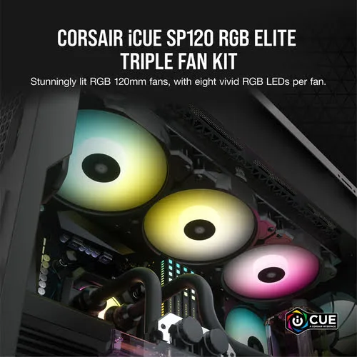 Corsair Kit de 3x iCUE SP120 RGB ELITE avec Lighting Node CORE — vue 4