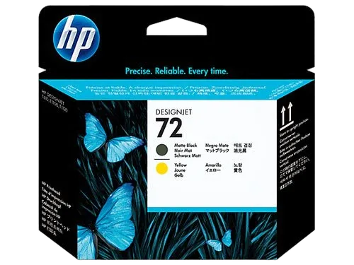 HP No72 Matte Black and Yellow Printhead — vue 1
