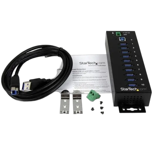 StarTech 10 Port Industrial USB 3.0 Hub - Metal — vue 5