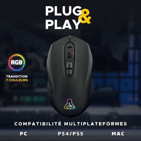 The G-LAB Kult Krypton - Sans-Fil - RGB - Noir — vue 3
