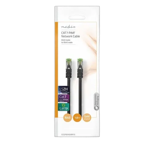 Nedis Câble RJ45 CAT7 S/FTP - male/male - 1m  - Noir — vue 3