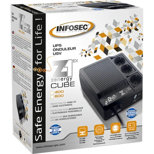 Infosec Z1 - Zenergy Cube EX 600VA Haute Frequence SCHUKO — vue 1