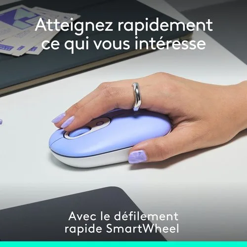 Logitech Pop Mouse - Sans fil - Lilas — vue 5