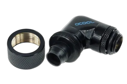 Alphacool HF 16/10 screw-on nozzle 90° rotatable G1/4 Black — vue 3