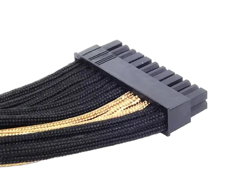 Silverstone Cable tressé ATX 24-Pin 300mm - GOLD/Black — vue 5