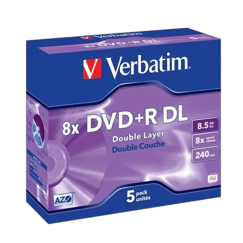 Verbatim DVD+R/8.5GB 8x AdvAZO Double Layer 5pk — vue 1