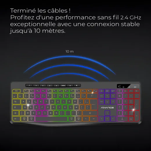 Advance R-Type Wireless - Membrane - Sans-Fil - RGB - Noir — vue 2