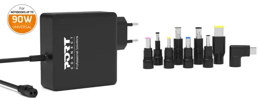 Port Alimentation universelle 90W - 9 embouts - Noir — vue 1
