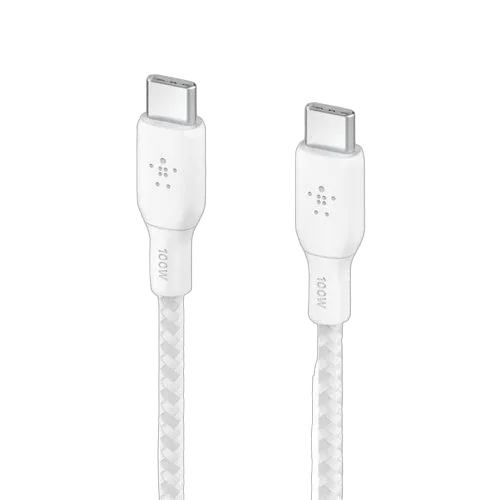 Belkin Câble USB-C vers USB-C - 2m - 100W - Blanc - CAB014BT2MWH