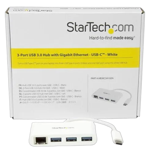 StarTech 3 Port USB C Hub w/GbE - C to A USB 3.0 — vue 4
