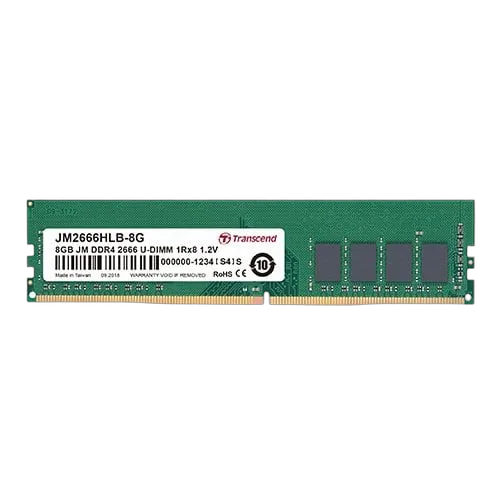 Transcend 16GB JM DDR4 2666Mhz U-DIMM 2Rx8 1Gx8 CL — vue 1