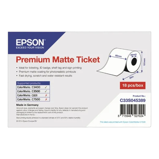 Epson Rouleau Papier pour TM-C30 80mmx50m — vue 1