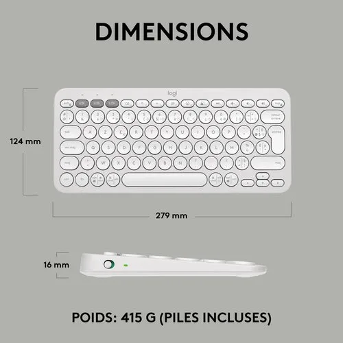 Logitech PEBBLE KEYS 2 K380S TONAL WHITE — vue 14