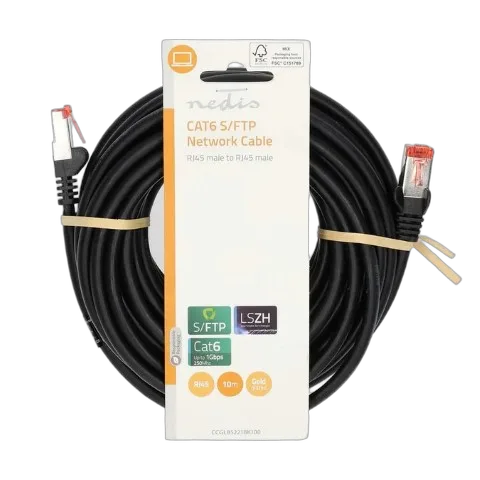 Nedis Câble RJ45 Cat6 S/FTP - 10m - Noir — vue 1