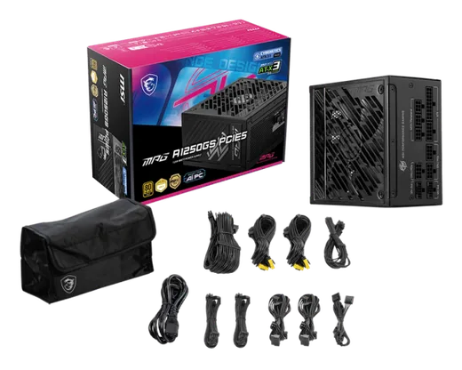 MSI ATX 1250W - 80+ Gold - MPG A1250GS PCIES Noir-Seconde Vie — vue 6