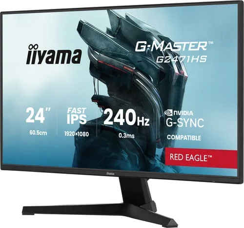 Iiyama G-Master G2471HS-B1 - 23.8" FHD 240Hz Fast IPS 0.3ms G-Sync Adaptive Sync — vue 2