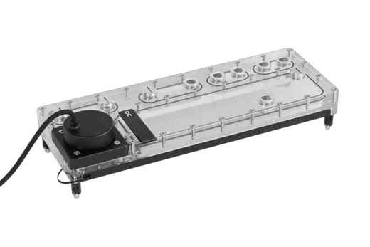 Alphacool Core Distro Plate 360 gauche V.2 avec pompeD5 Apex — vue 1