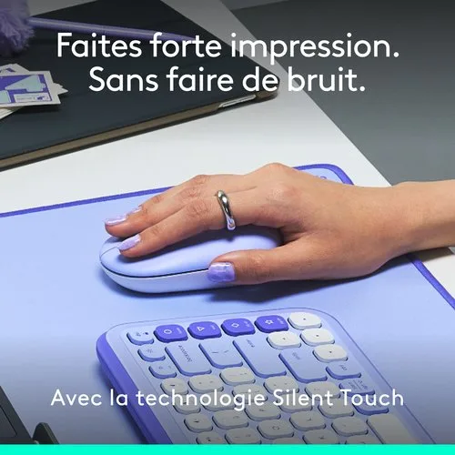 Logitech Pop Mouse - Sans fil - Lilas — vue 7