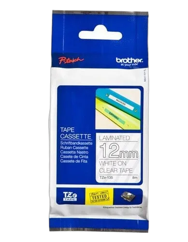 Brother Tape/12mm white on clear f P-Touch — vue 1