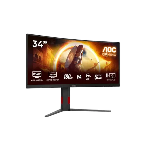 AOC CU34G4 - 34" CURVE UWQHD 180Hz Fast VA 0.5ms Adaptive Sync FreeSync Premium — vue 2
