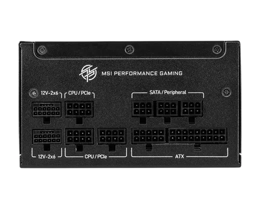 MSI ATX 1000W - 80+ Gold - MPG A1000GS PCIE5 Noir — vue 2