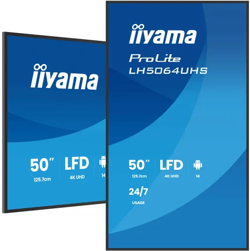 Iiyama LH7564UHS-B1AG - 75" 4K VA 6.5ms Android 14 OS iiShare Wifi — vue 5