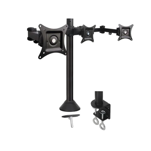 Kimex International Support bureau 3 écrans PC 13"- 20" fixation bord / à travers table — vue 3