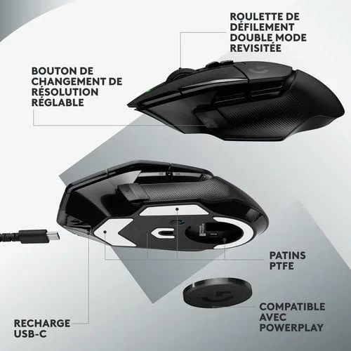 Logitech G502 X Lightspeed - Sans-Fil - Noir — vue 12