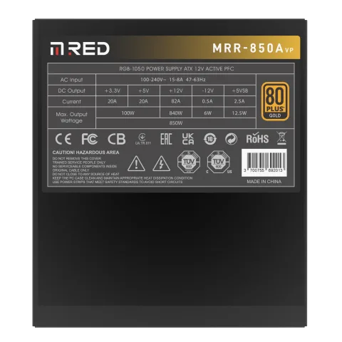M.RED ATX 850W - MRR-850A VP2 Noir — vue 3