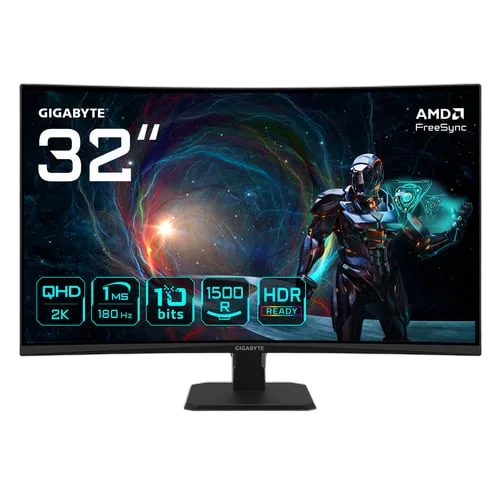 Gigabyte GS32QCA - 31.5" CURVE QHD 180Hz VA 1ms Adaptive Sync — vue 1