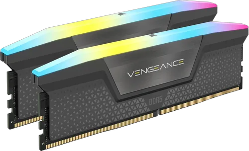 Corsair Vengeance RGB 32Go (2x16Go) DDR5 6000MHz CL 36 Gris — vue 1