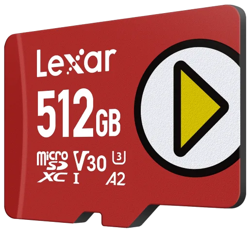 Lexar Micro SDXC 512Go Class 10 U3 V30 A2 LMSPLAY512G-BNSNG — vue 2