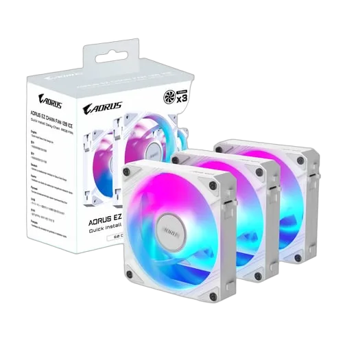 Gigabyte Aorus Ez Chain Fan ICE - Pack 3x120mm - Blanc — vue 1