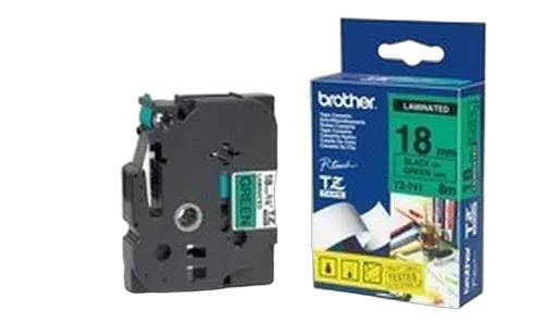 Brother Tape/18mm black on green f P-Touch TZE — vue 1